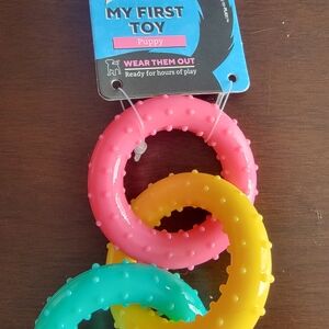 Puppy Teething Rings - Pink, Yellow, Green